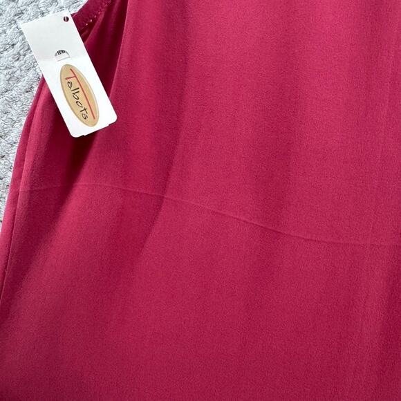 VTG Talbots Top Womens 12 Red Pure Silk Tank Sleeveless Crew Neck Career New - Picture 8 of 13